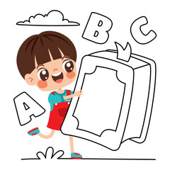 Doodle Drawing With Cartoon Kid