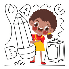 Doodle Drawing With Cartoon Kid