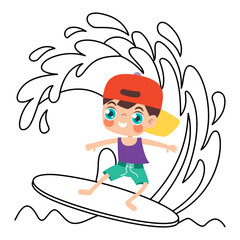 Doodle Drawing With Cartoon Kid