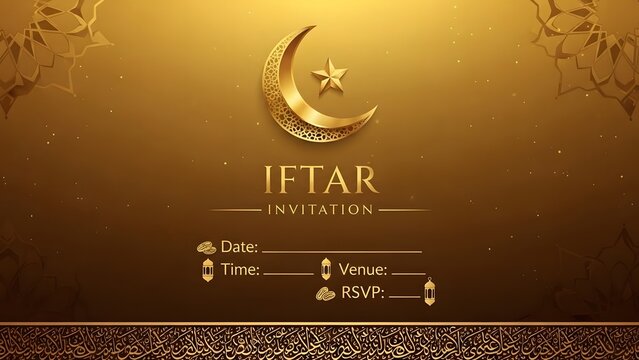 Elegant iftar invitation card