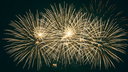 Obraz premium Brilliant fireworks display in night sky