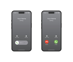 Phone call screen mockup. Vector stock illustration