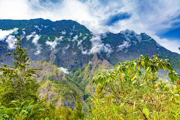 Obraz premium Cilaos Circus and mountains in Reunion Island in Indian Ocean