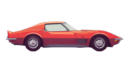 American muscle car classic powerful coupe with aggressive styling high performance automotive icon isolated on white background