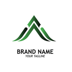 Letter A logo design with unique line style