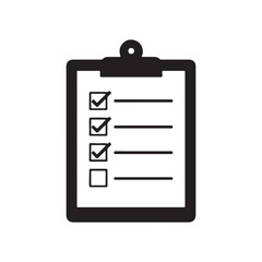 Checklist clipboard vector icon with ticked boxes
