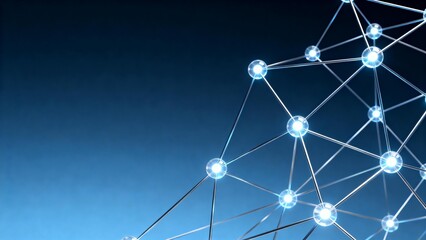 Abstract network of glowing nodes and lines