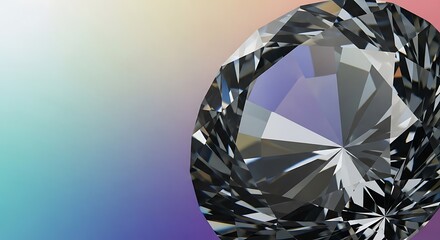 Sparkling Round Cut Diamond Elegance on a Subtle Spectrum Backdrop