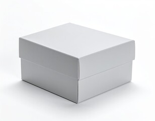 Naklejka premium Blank White Cardboard Box with Lid Isolated