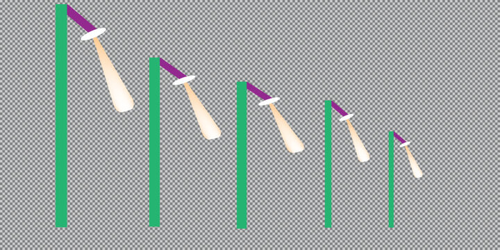 Sequential flags isolated on transparent background