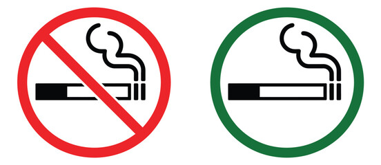 No smoking vector signage collection including prohibition symbols, designated smoking area indicators, health and safety icons, warning graphics © welcome  saiful  