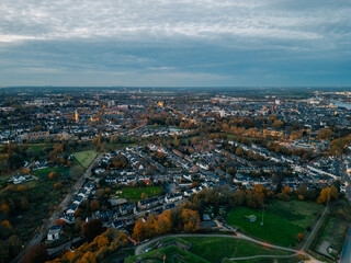 Obraz premium aerial view of Maastricht by night, Netherlands