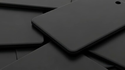 Minimalist Dark Gray Rectangular Objects Stacked Abstract Background.