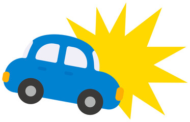交通事故のイメージイラスト（青色）