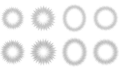 放射状の漫画のふきだしセット