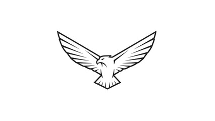 Obraz premium Stylized outline of a majestic eagle in flight, symbolizing freedom and power