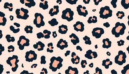 Fototapeta premium Minimal seamless leopard pattern in modern flat style. Abstract animal vector background with soft colors and clean shapes, ideal for fashion, textile, wallpaper, packaging and branding designs.