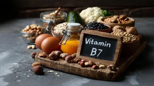 Vitamin B7 (Biotin) Rich Foods: Eggs, Whole Grains, Nuts, Mushrooms, Broccoli, and Bread