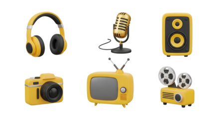Yellow Electronic Devices Collection