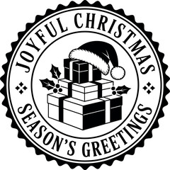 Joyful christmas season's greetings