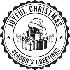 Joyful christmas season's greetings