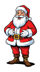 Jolly Santa Claus standing with thumbs up in a festive illustration