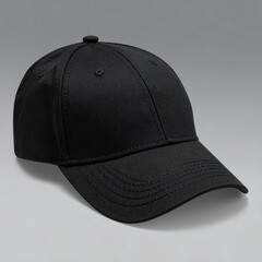 A black, simple baseball cap