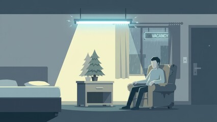 Quiet Evening Reading in Modern Living Room.