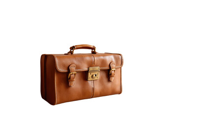 Classic Briefcase: A timeless, elegant, and stylish leather briefcase sits prominently against a clean background, ready to accompany the modern professional on their journey.