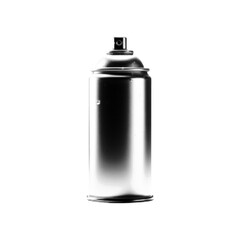 Black and white spray paint can in halftone style. Minimal aerosol illustration isolated on white background, urban street art and graffiti concept for design, poster or print use.