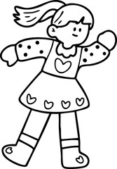 Valentine's Day cartoon illustration for children.