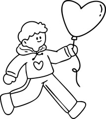 Valentine's Day cartoon illustration for children.