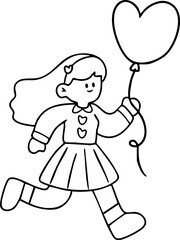 Valentine's Day cartoon illustration for children.