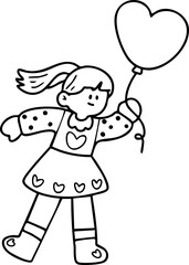 Valentine's Day cartoon illustration for children.