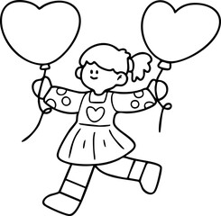 Valentine's Day cartoon illustration for children.
