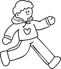 Valentine's Day cartoon illustration for children.