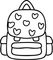 Hand-drawn cartoon school bag illustration for children going back to school.