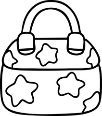 Hand-drawn cartoon school bag illustration for children going back to school.