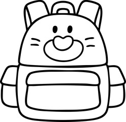 Hand-drawn cartoon school bag illustration for children going back to school.