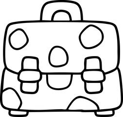 Hand-drawn cartoon school bag illustration for children going back to school.