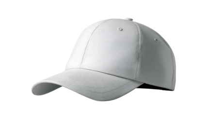 Stylish White Baseball Cap: A sleek and modern baseball cap, presented with a clean aesthetic and attention to detail. This image is perfect for showcasing apparel.