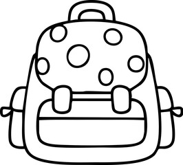 Hand-drawn cartoon school bag illustration for children going back to school.