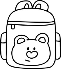 Hand-drawn cartoon school bag illustration for children going back to school.