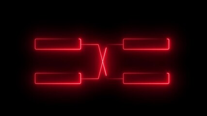 Red Neon Bracket Structure Tournament Bracket Sports Competition Bracket Structure Futuristic Neon Glow Abstract Background Digital Design Technology Concept