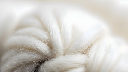 close up of a white cotton, Soft White Wool Texture Macro &ndash; Fluffy Fiber Close-Up Background