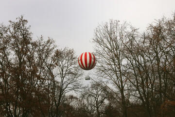 Air ballon among trees