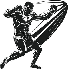 Athlete swinging rope