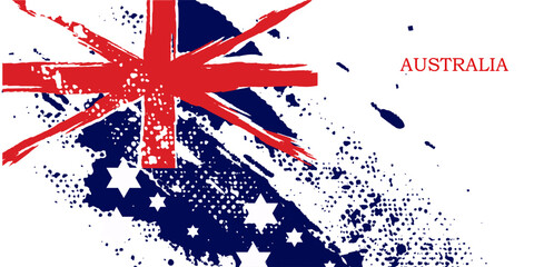 Happy national day of Australia country. Creative grunge brush of Australia flag illustration