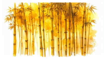 Obraz premium Golden bamboo stalks