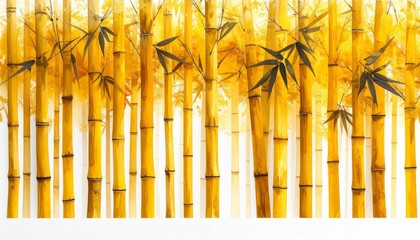 Obraz premium Golden bamboo stalks